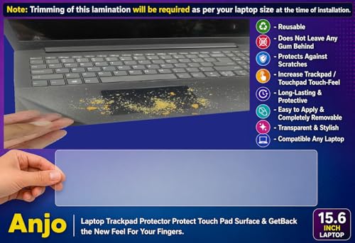 Image of Anjo 4 in 1 Combo Of 15.6 Inch & 16:9 Display Aspect Ratios Laptop Screen Protector, KeySkin, Body Lamination Trackpad Area & Lid-Back Side (Transparent)
