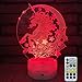 INSONJOHY Unicorn Kids Night Lights Bedside Lamp 7 Colors Change Remote Control Timer 3D Night Light Kids Optical Illusion Lamps Kids Lamp As a Gift Ideas Boys Girls (Unicorn-2)