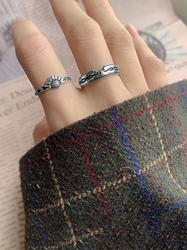 925 Sterling Silver Adjustable Rings, Pure Gift for Women