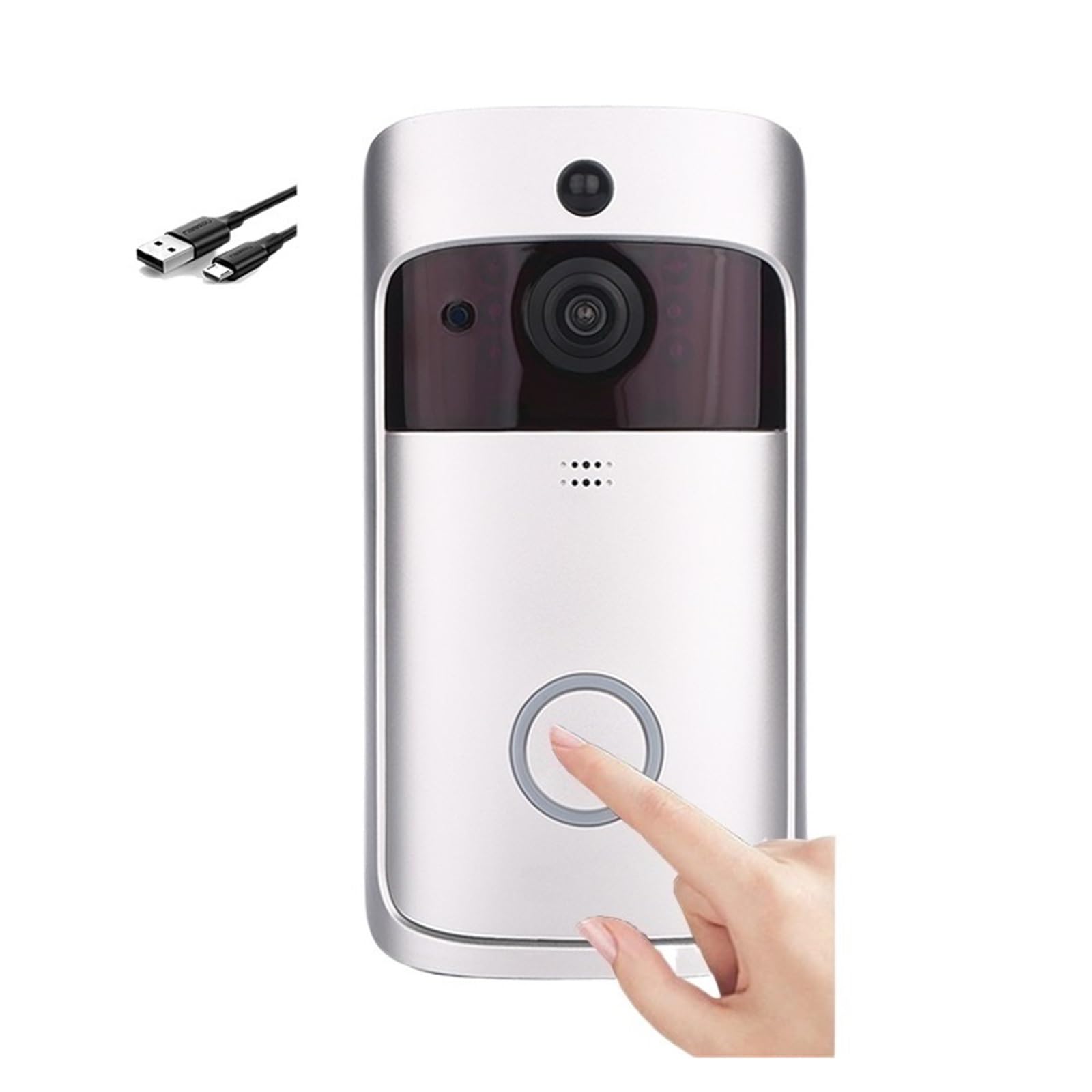 Interphone Vidéo IP Intelligent WiFi Visiophone Porte Sonnette WiFi Sonnette Caméra Alarme IR Caméras De Sécurité sans Fil(Size:Option 3)