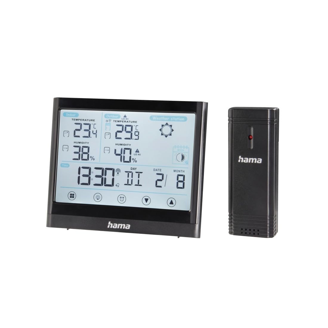 Hama Black Full Touch Weather Station,