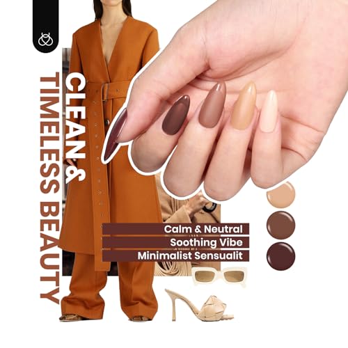 Beetles Gel Polish 25 Colors Fall Gel Nail Polish Set Pink Gel Nail Kit Red Nude Brown Purple Burgundy Nail Art With 3Pcs Base Top Coat Urban Rhythm Collection Diy Salon Manicure Kit Gift For Women thumb #2
