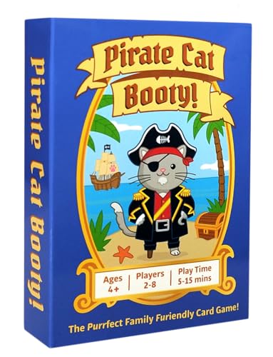 Pirate Cat Booty! A Fun Family Card Game for Kids and Adults Ages 4 and up, 2-8 Players