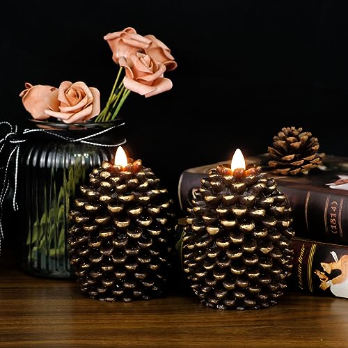 Wondise ESG2-BROWN Flameless Candles With Timer thumb #5
