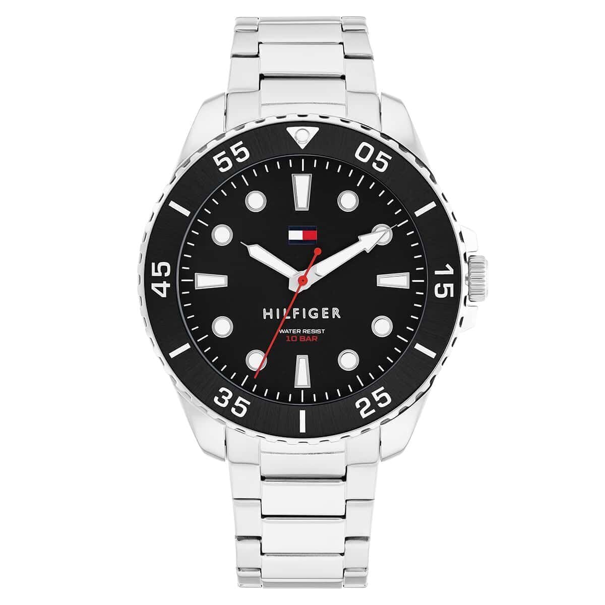 tommy hilfiger Oceanic Quartz Analog with Black Dial Silver Stainless Steel Strap Watch for Men - TH1792203-picture-20
