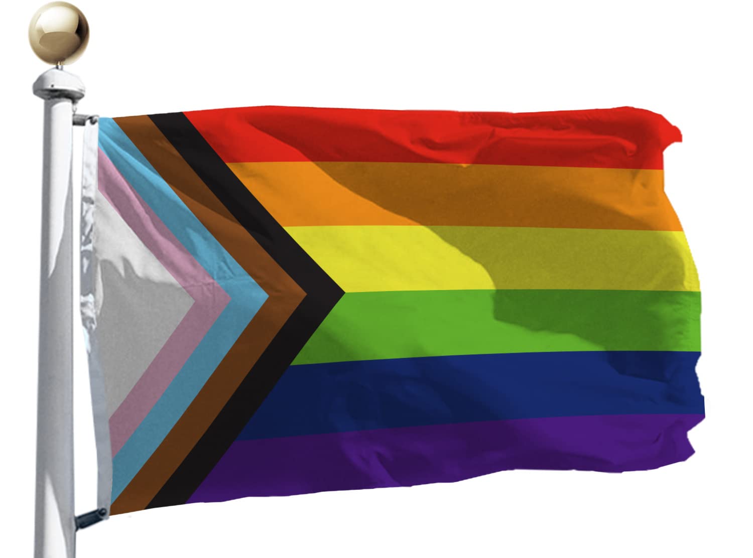 Inclusive Progress Pride Rainbow Flag 3ft X 5ft Polyester Flag Durable Chevrons Progressive Pride Flag Made With Vibrant Colors Bisexual Trans Lgtbq Community Gay Banner