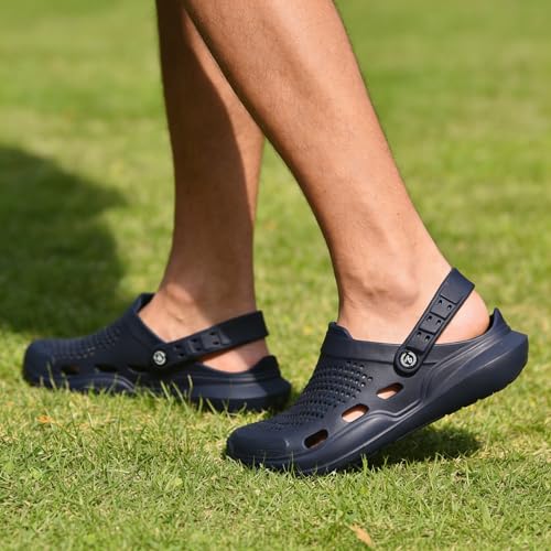 Image of Impakto Men's Clogs | Lightweight & Breathable EVA Waterproof Slip-Ons for Beach, Pool, Walking & Casual Use | Stylish and Skid Resistant with Backstrap | Quick Dry & Soft Cushioned Comfortable Mules