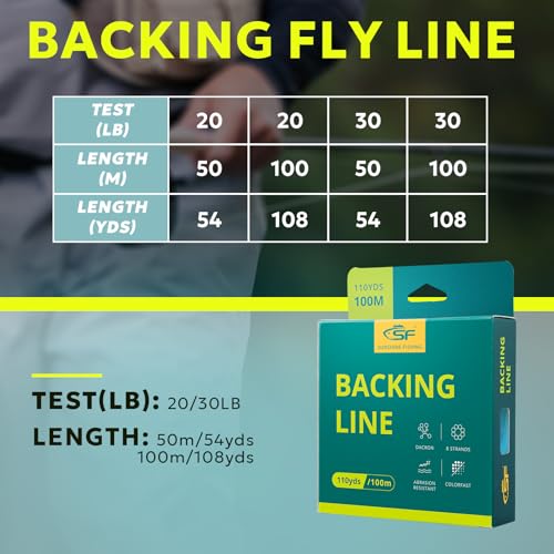 SF Fly Fishing Support Line Braided Trout Line #Yellow Flour/Black 30LB 100m/108yds