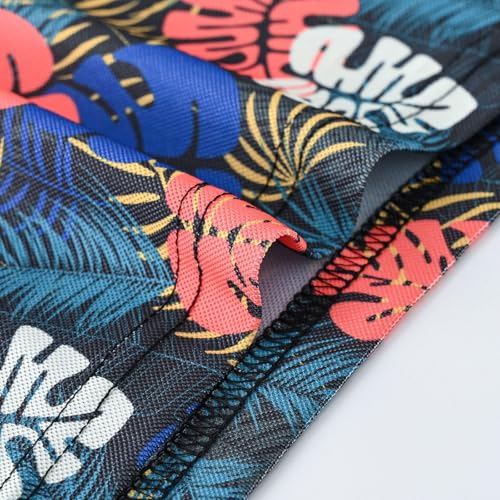 Kids Boys Polo Shirt Breathable Short Sleeve Classic Polos Toddler Tropical Floral (Watermelon Red-4, 3-4 Years)3