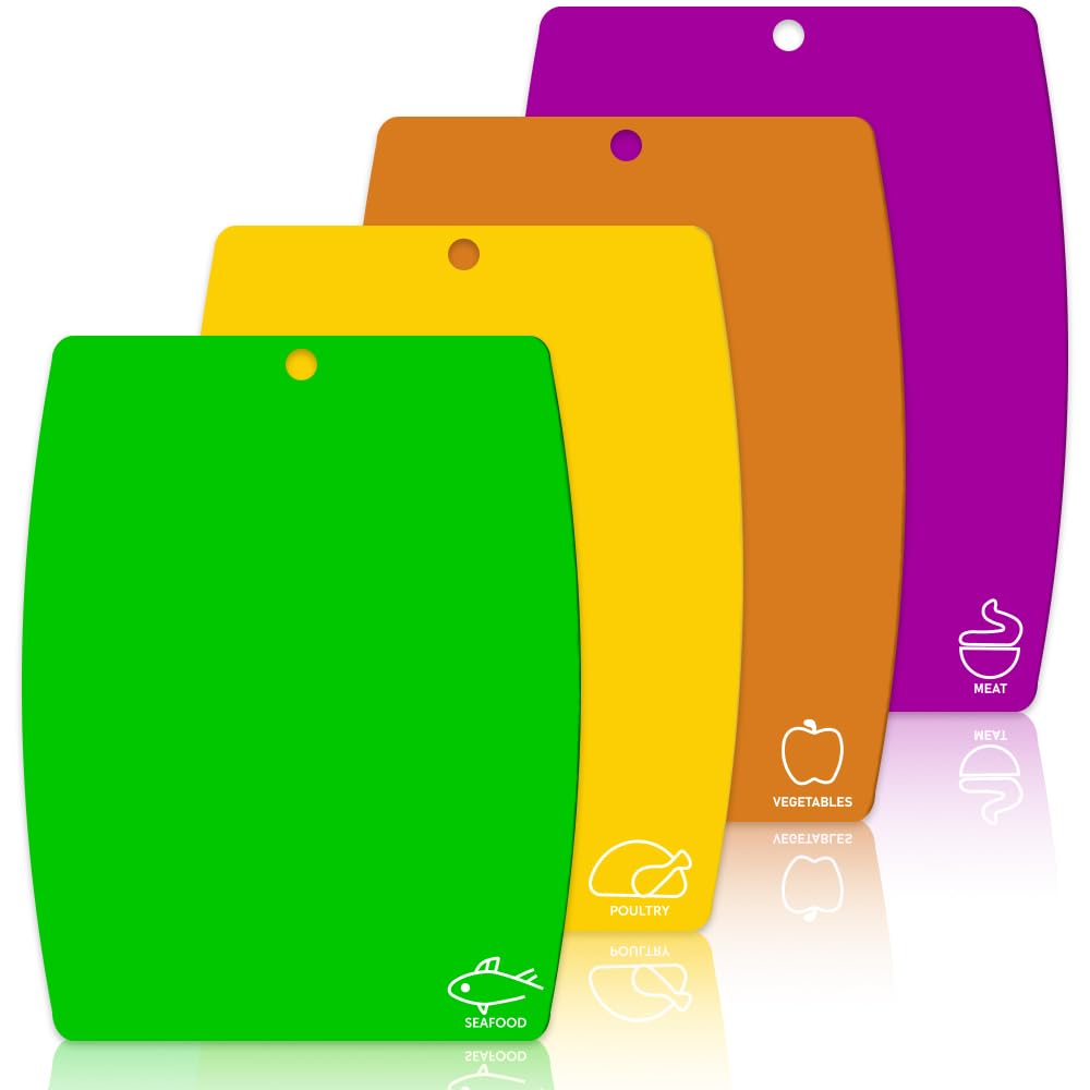 Chopping Board Plastic Cutting Boards for Kitchen,Multipurpose Anti-Slip Surface Large Chopping Board for Carving Meat,Vegetable (Mixcolor)