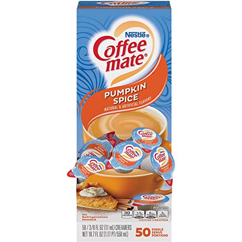 Nestle 75520 Liquid Coffee Creamer, Pumpkin Spice, 3/8 Oz (11ml)Mini Cups, 50/box