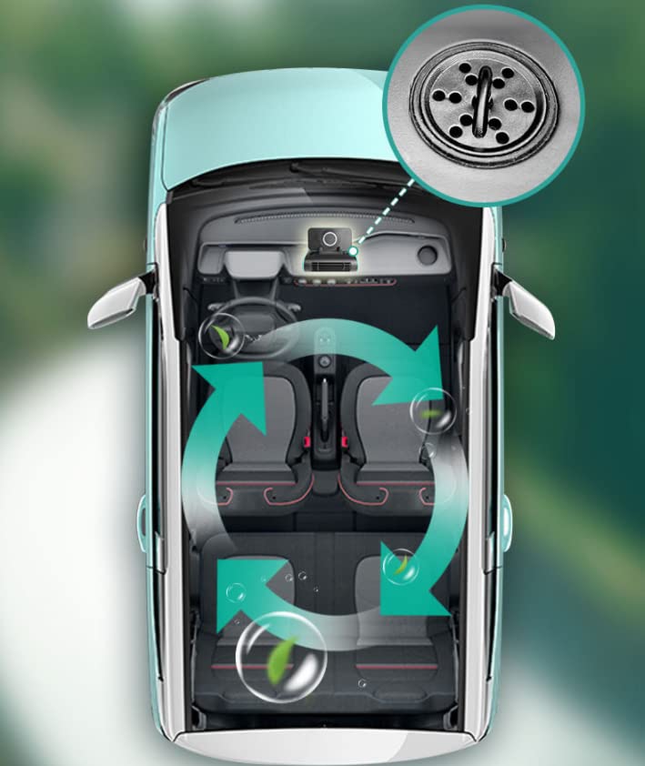 Ventilador para automóvil de 12 V, Viento fuerte Ventilador creativo para automóvil Cuatro en uno Pequeño ventilador fresco con soporte de carga inalámbrico, Viene con aromaterapia
