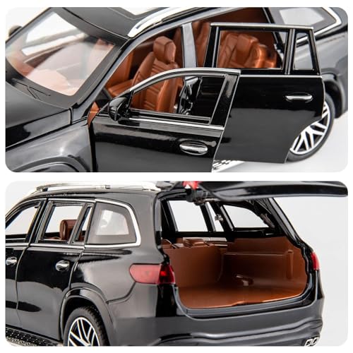 Image of BlackZone 1 /24 Scale Alloy Metal Pull Back Toy Car | Openable Doors, Light & Music | Showpiece Gift Toy Car | Gifts for Boys and Girls(1 /24 Black)