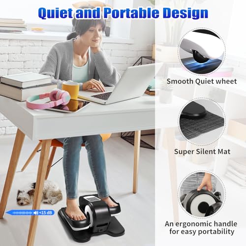 Under Desk Elliptical Machine with App – Quiet & Portable Electric Pedal Exerciser with Adjustable Speed and LED Display for Home and Office, Seated Ellipse Leg Exerciser Fully Assembled - Image 5