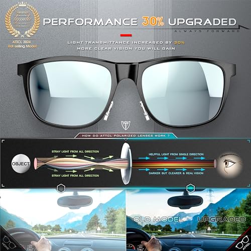 ATTCL Bundle Men's Retro Metal Frame Driving Polarized Sunglasses For Men/Women:(8587-Black-Silver)+(8587-yeshi)4
