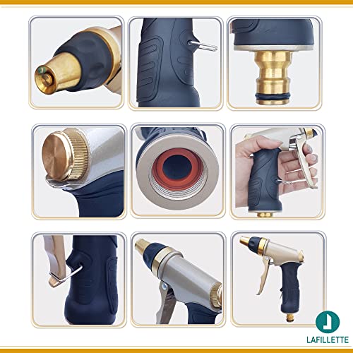 LAFILLETTE Multi Functional Garden Hose Nozzle Sprayer with Full Brass Nozzle Water Spray Nozzle For Lawn, Gardening, Car Washing, Watering Plants(Gold)