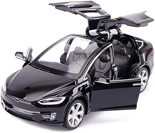 Car Model X 1:32 Scale Alloy Diecast Pull Back Electronic Toys with Lights and Music,Mini Vehicles Toys for Gift (Black)
