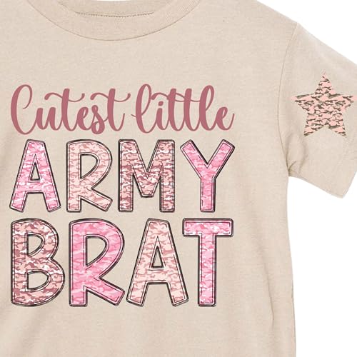 MAY & GRAY Cutest Army Brat Little Girls Camo Military T Shirt2