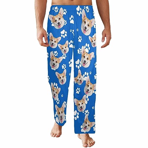 FunStudio Custom Face Pajama Pants with Picture Personalized Photo PJ Bottoms Customized Gifts for Men Women