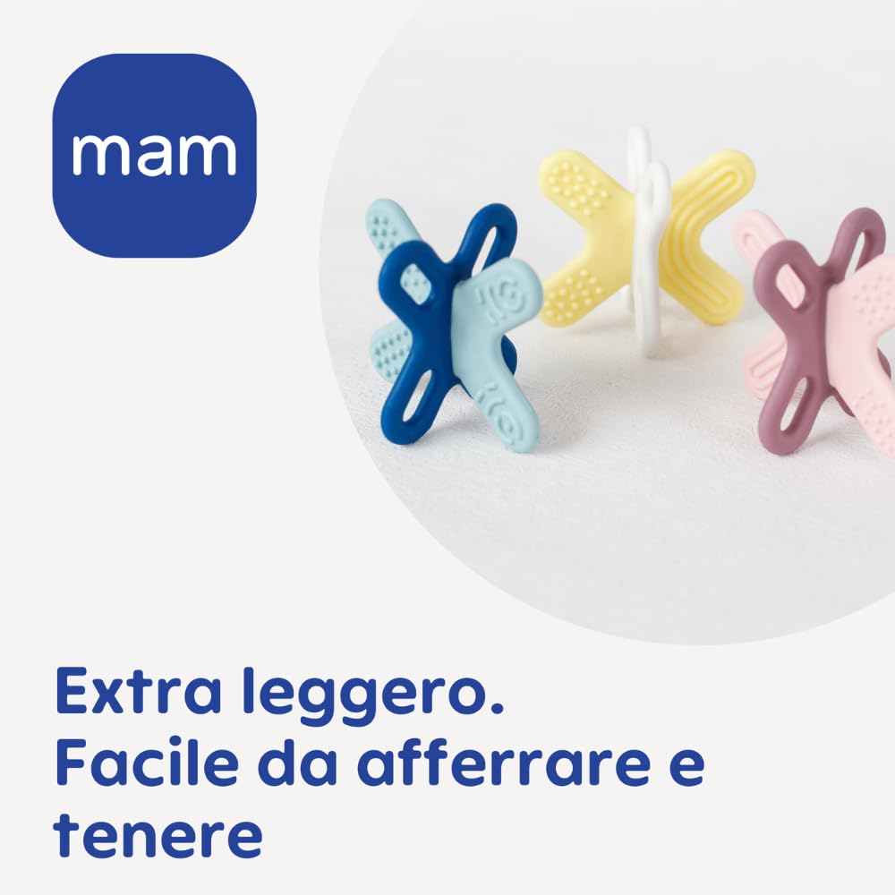 MAM Bite & Relax Fase 2 Mini Dentaruolo, Sollievo alle Gengive, 4+ Mesi, Azzurro
