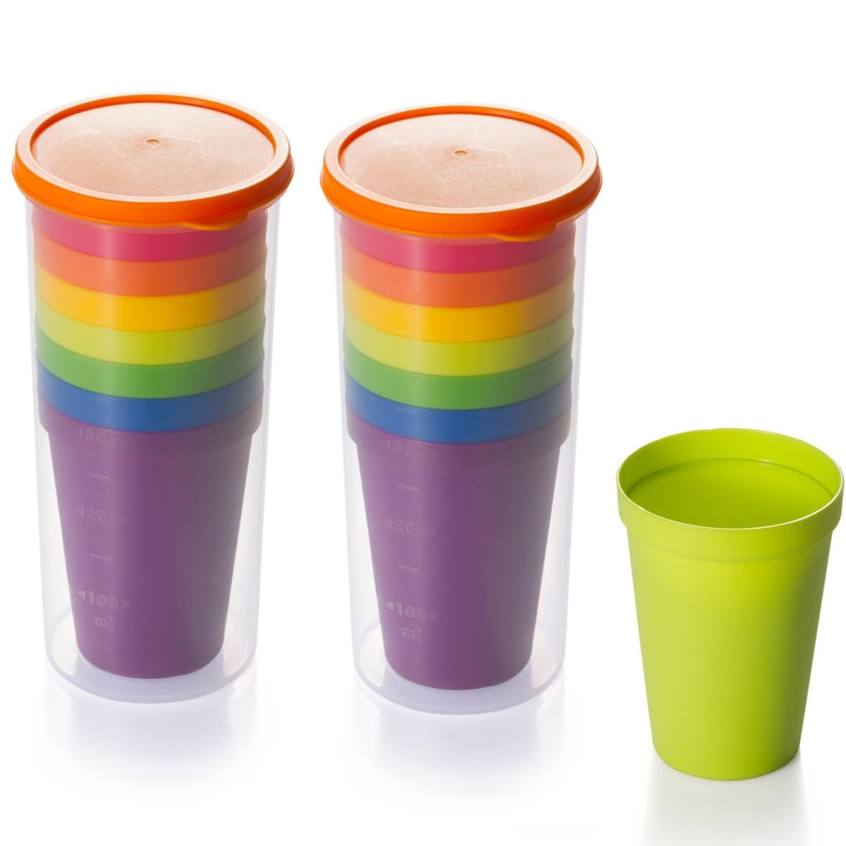 プラスチックコップ Amazon | 7個 旅行携帯用虹のコップ多彩なプラスチック コップ屋外の