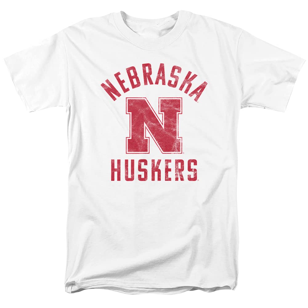 University of Nebraska Official Nebraska Cornhuskers Logo Unisex Adult T-Shirt, White, X-Large