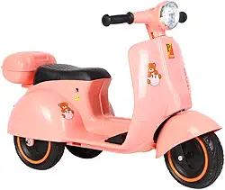 Bang Toys - Scooter Elétrica Infantil Cubi Joy 6V - com Luzes de LED, Sons, Entrada USB/MP3, Bluetooth - Suporta até 30kg - Cor Rosa