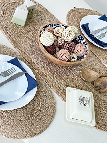 Chardin Home PM030-1A Jute Braided Oval Table Runner thumb #2