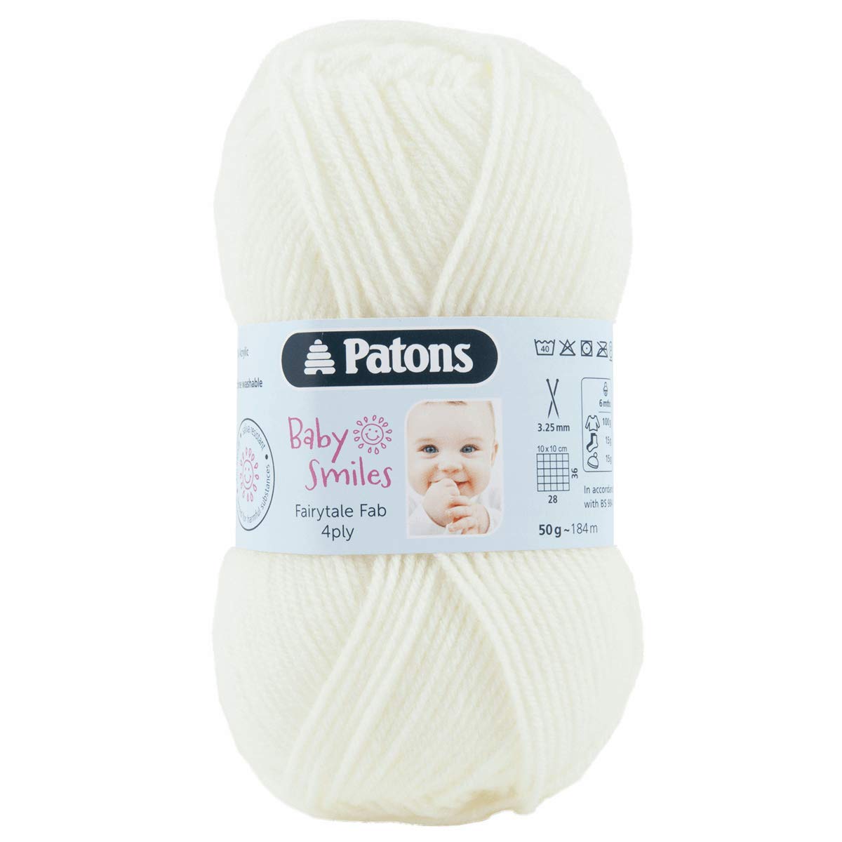 Patons Fairytale Fab 4ply, Natural (1002), 50g