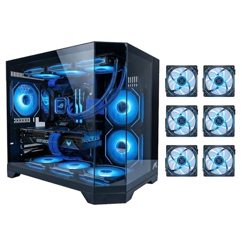 Tortox Prism Neo Triple Glass M-ATX/ITX Gaming PC Case with 6*ARGB Fans Supports 360mm Liquid Cooler VGA Length up to 400mm USB3.0 4 Expansion Slots 2*SSD Slots Gaming Case