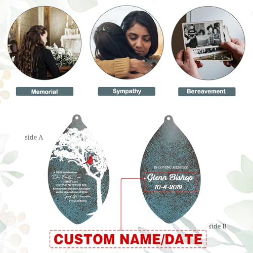 Image of ASTARIN Custom Cardinal Memorial Wind Chimes, 35 inch Sympathy Gifts Wind Chime for Loss of Mom Dad Sister Son, Personalized Name Date Bereavement Condolence Gift for Outside Outdoor,Produced in Texas