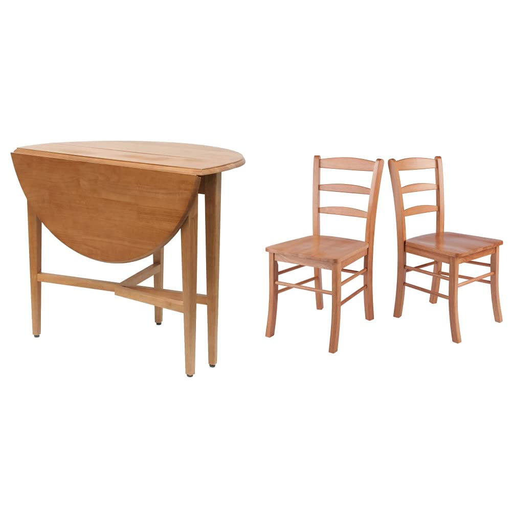 WinsomeWood Hannah Dining Table and Benjamin Seating Set (2 Chairs)