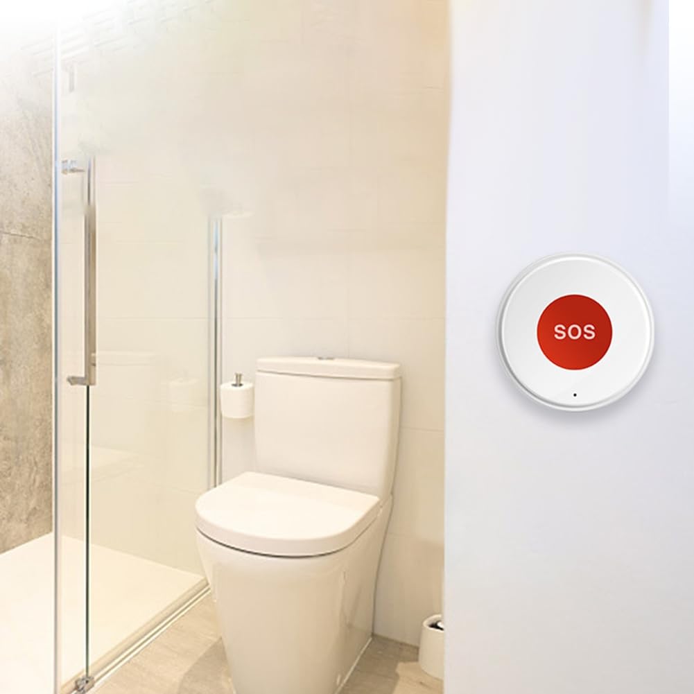 Botón de Emergencia SOS WiFi Tuya Inalámbrico de una Tecla para Llamar Ayuda, Protección de Seguridad para el Hogar, Ancianos y Niños, Control A Través de la APP Life.
