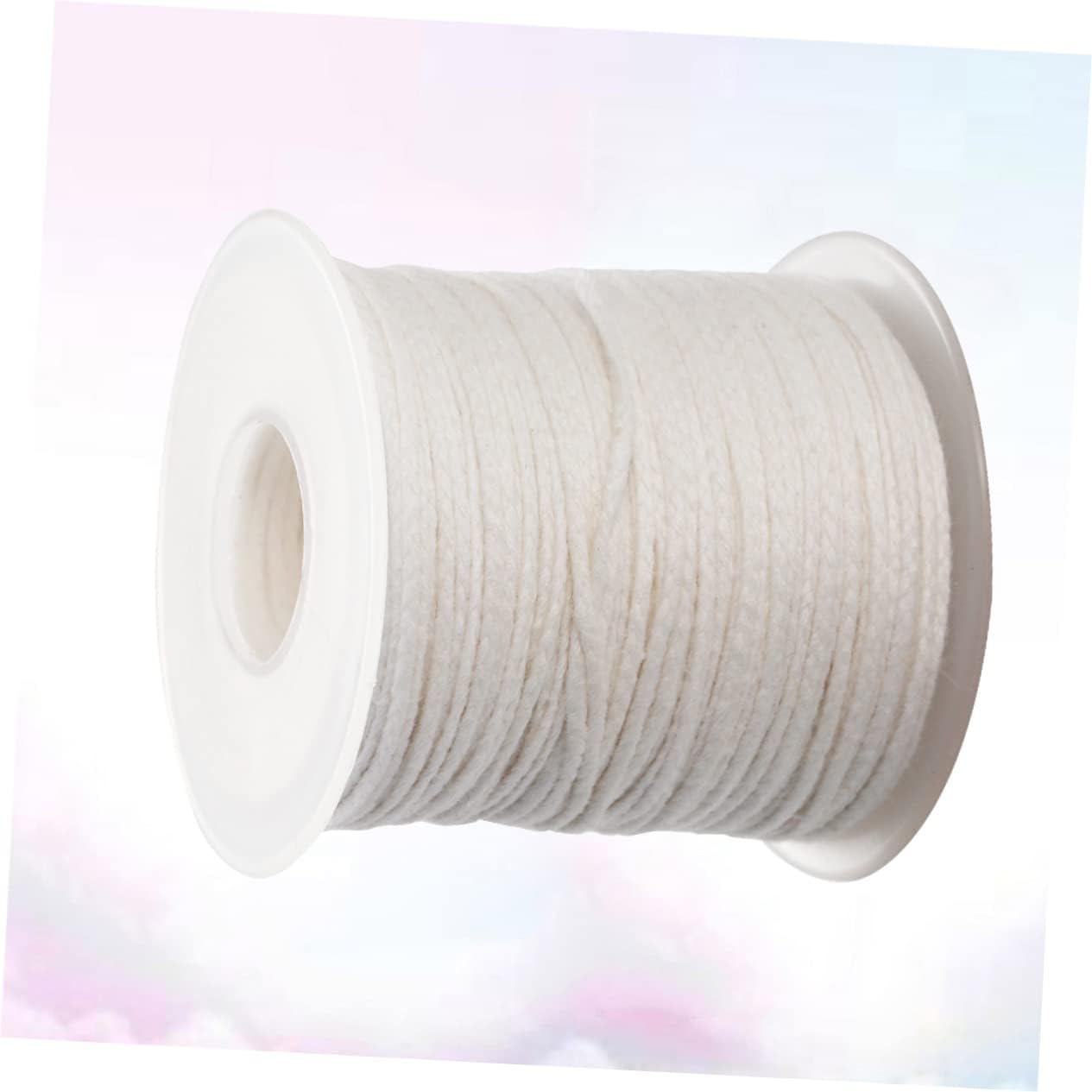 Smokeless Braided Candle Wicks for DIY Candle Making 61 Meter Cotton Wick Spool White