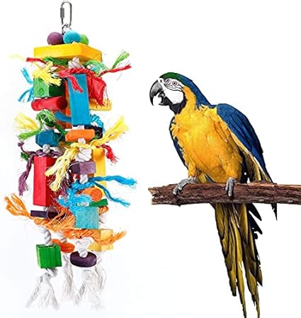 CiCixixi Juguete para morder de pájaros, multicolor, para loros grandes, loros, loros grises