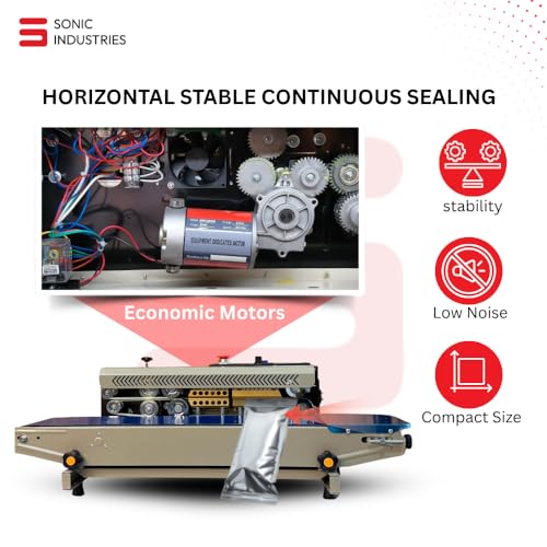 Image of FR900 Horizontal Band Sealer for Food Packet Packing Economic Model | 220V /50HZ, 5-12mm Sealing Width, 5-15mm Seal Speed, Durable Mild Steel Body, Easy to Use for Plastic Bags, Pouches