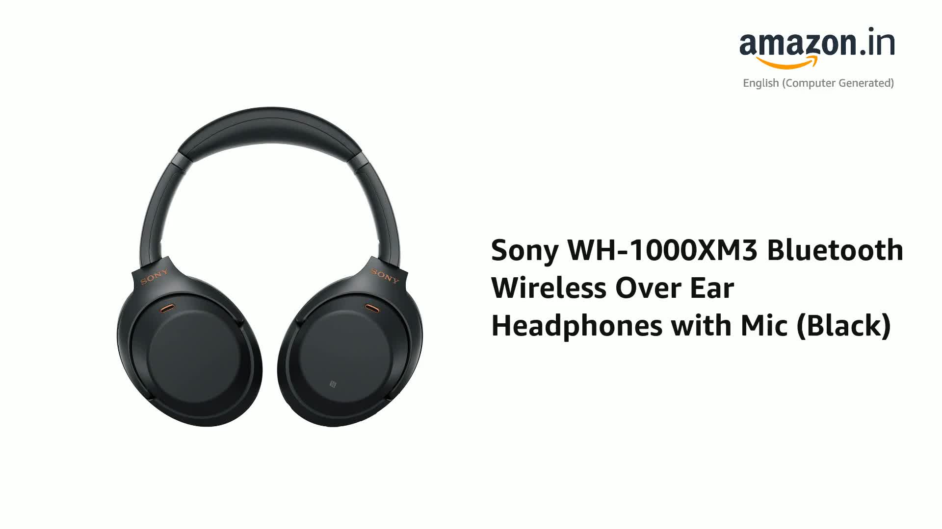 Sony WH-1000XM3 Bluetooth Wireless Over Ear Headphones with Mic (Black) :  Amazon.in: Electronics
