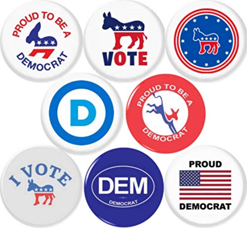 DEMOCRAT PARTY 8 NEW 1" inch (25mm) button pin badge democratic l...