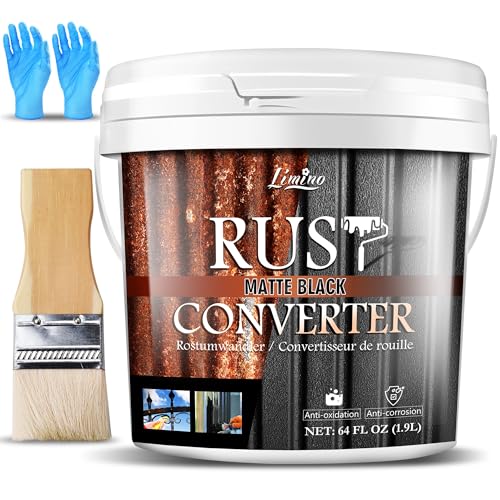 Rust Converter for Metal - Black Metal Primer and Rust Remover, Reformer ? Encapsulator, Long-lasting Anti-Rust Effect, Inhibitor Paint for Cars and Various Surfaces - 64 fl. oz