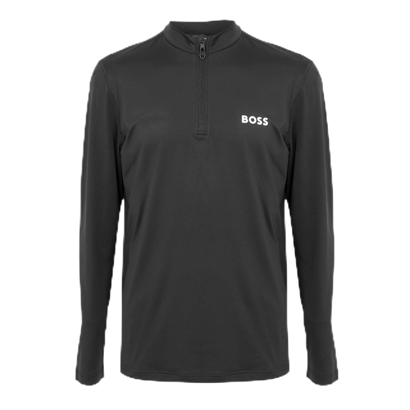 Boss Men's Black Green 1/4 Zip Performance Tracksuit Top in Size L, Sports Direct