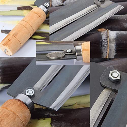 Image of P-PLUS INTERNATIONAL Planer Knife, Pineapple Pineapple Peeling Knife, Sugarcane Peeling Knife, Iron and Natural Non-Slip Wooden Wood Straight Handle Anti-Slip Knife (Pack of 1)