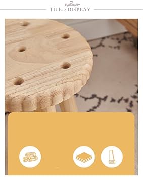 Amazon.co.jp: ビスケットデザイン 木製 椅子 2個セット 丸椅子 ロース