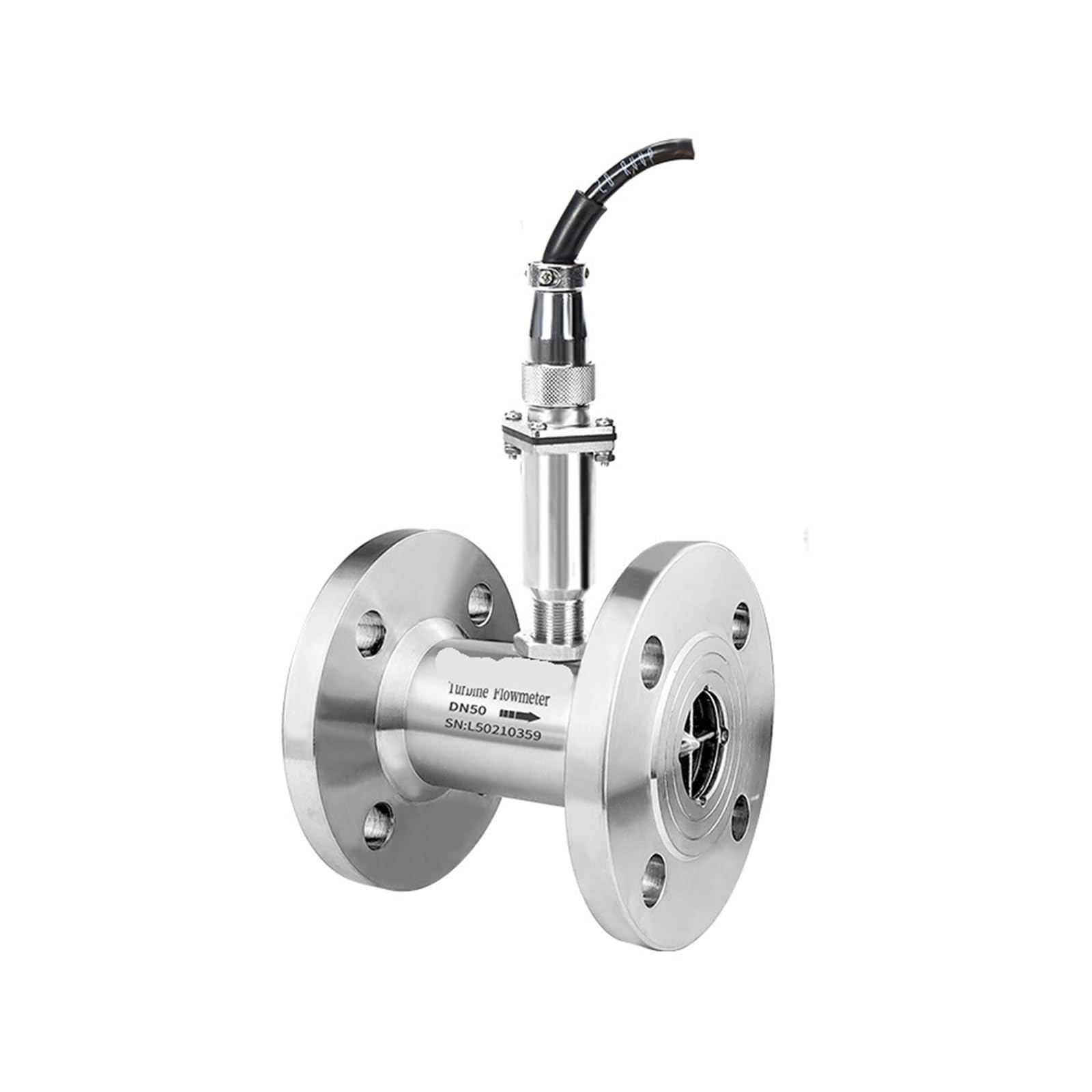 KSZHZYMGX DN50 DN65 DN80 DN100 Liquid Turbine Flowmeter Connection Water Flow Sensor 4 Inch Flow Meter(DN80)