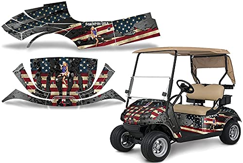 Amr Racing Golf Cart Graphics Kit Sticker Decal Compatible With E-Z-Go Txt 2014-2018 - Ww2