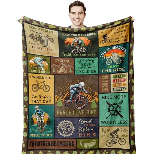 JUCIPAY Bicycle Enthusiast Gift, Mountain Biking Blanket Throw 60'x50' for...