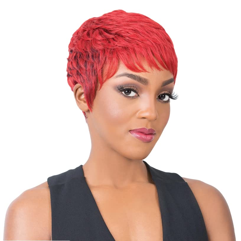 It's a Wig Iron Friendly, Fixie Cut Wigs with Wispy Bang, Long Nape for Full Cap Coverage - SUPER CUTE (ICE MINT)