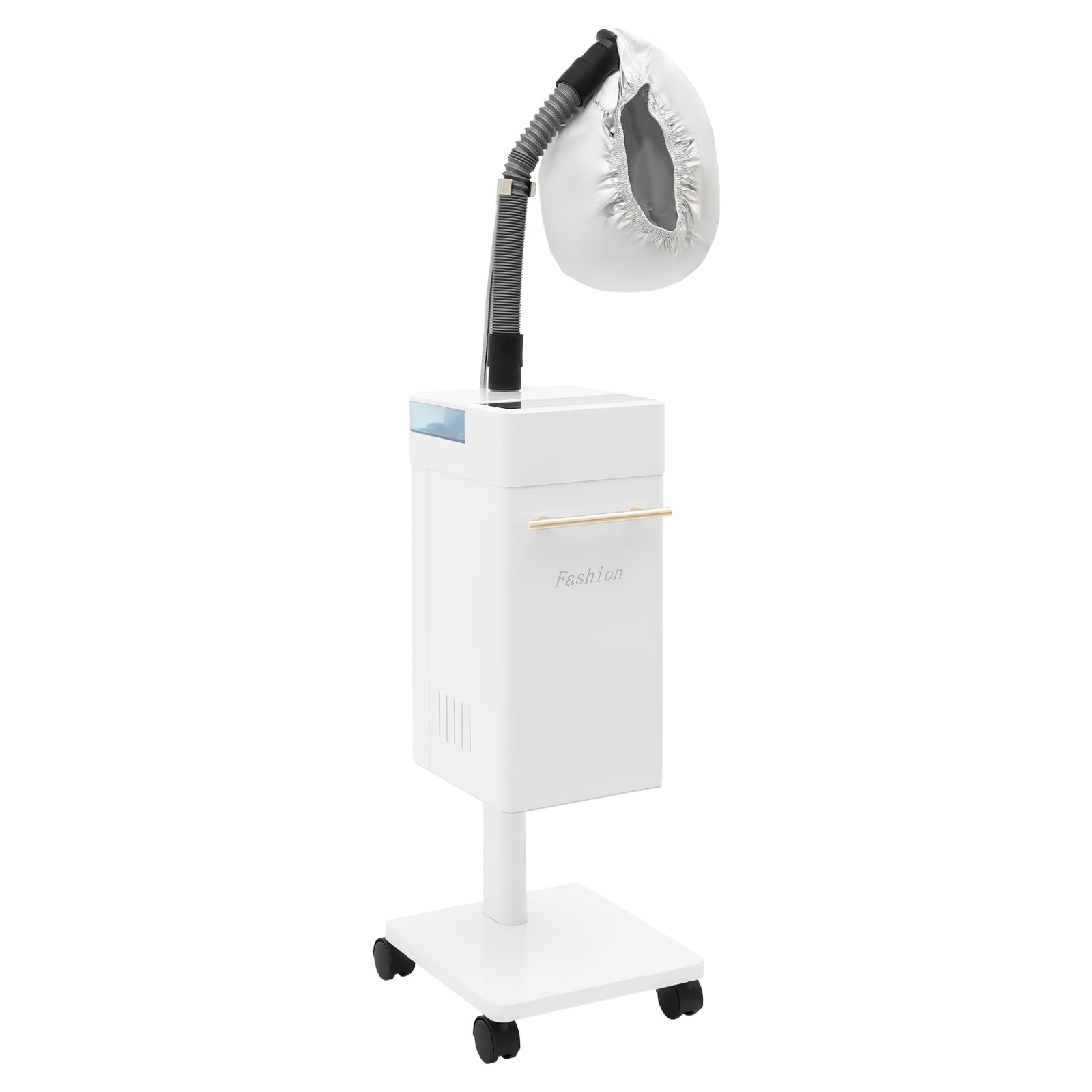 Professional Nano Steamer,600W Adjustable Temp Hair Processor with Steamed Hats & 4 Wheels, Multifunctional Hair Steamer Machine for Home,Salons (White)