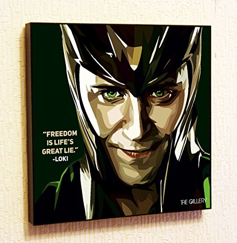 Loki Marvel DC comics Super Hero Motivational Quotes Wall Decals Pop Art Gifts Portrait Framed Famous Paintings (10x10" (25.4cm x 25.4cm))