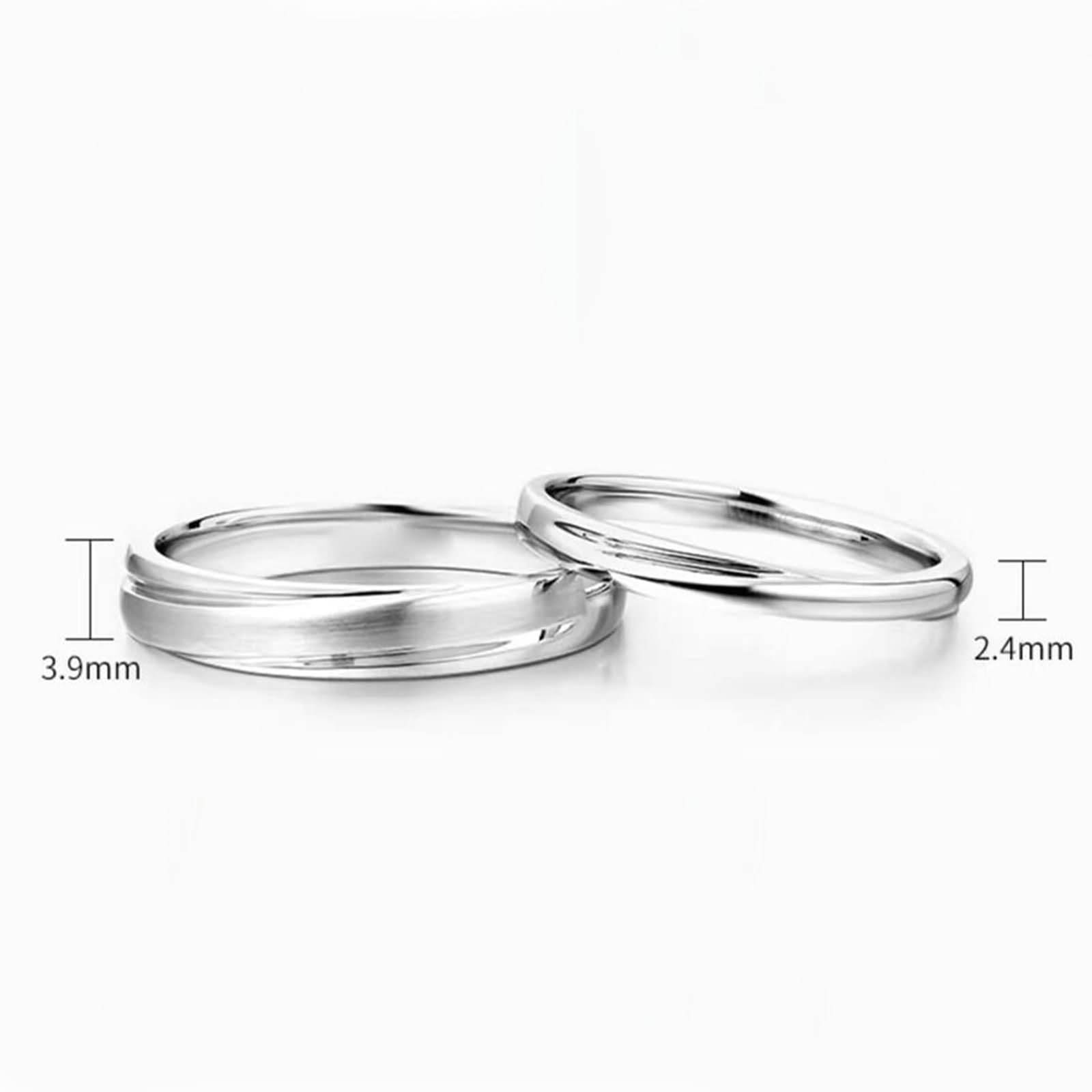 Anillo para mujer, delicado anillo para mujer, patrón de ondas, oro blanco/platino joyas para mujer