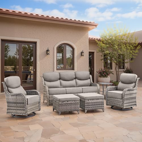 Swivel Patio Chairs sofa Set of 6 - 6